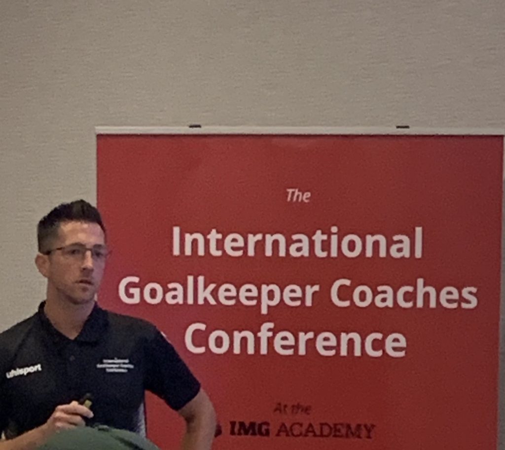 Goalkeeper coach Andrew Sparkes from South Africa at the 2019 International Goalkeeper Coaches Conference IGCC19 in Florida Usa